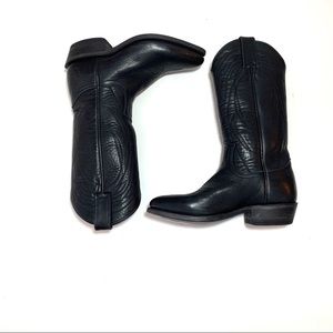 Frye Cobbled Western Style Black Boots Size 6.5